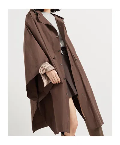 Brunello Cucinelli Oversized Parka In Brown