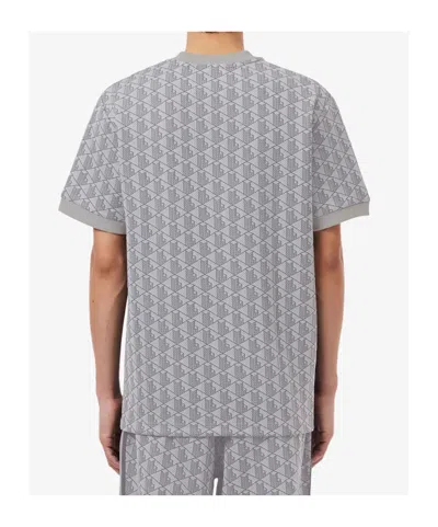 Lacoste Geometric Pattern T-shirt In Gray