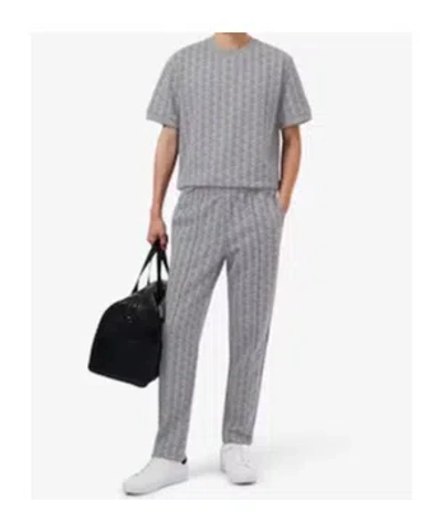 Lacoste Geometric Pattern T-shirt In Gray