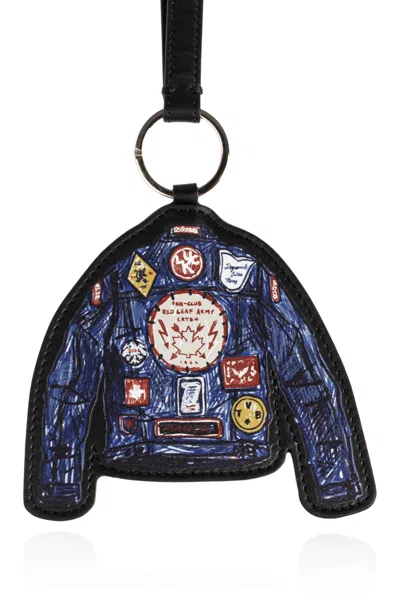 Dsquared2 Patterned Keychain In Black