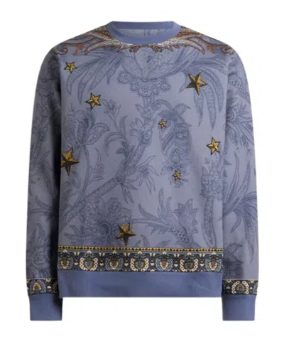 Etro Cotton-blend Sweatshirt With Placed Pegaso-print In Multi