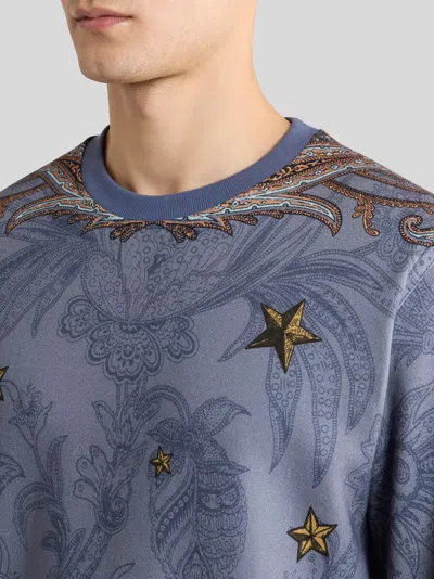 Etro Cotton-blend Sweatshirt With Placed Pegaso-print In Multi