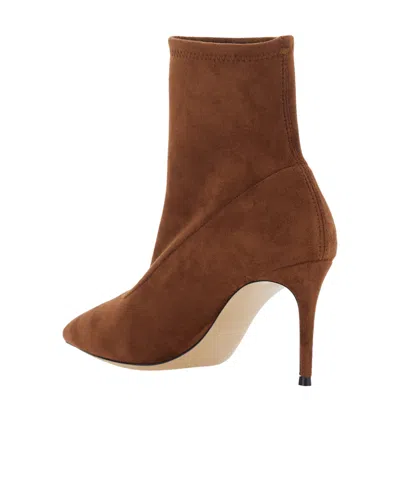 Casadei Stretch Camel Pointed-toe Ankle Boot In Brown