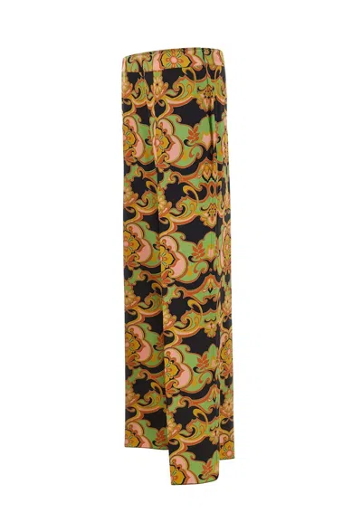 Etro Patterned Straight-leg Silk Trousers In Multi