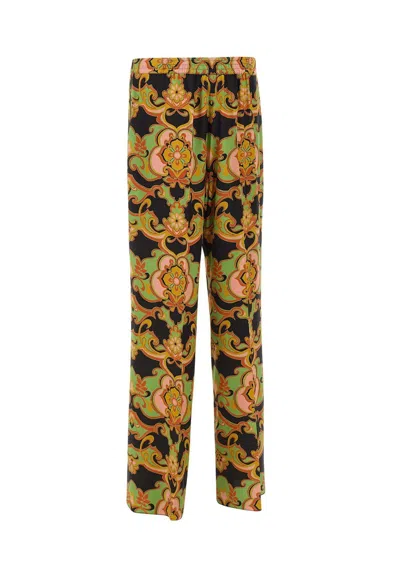 Etro Patterned Straight-leg Silk Trousers In Multi