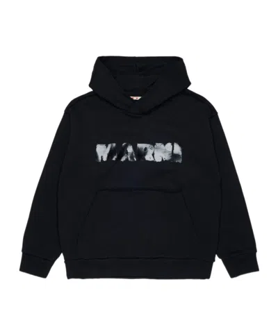 Marni 로고 프린트 프린지 후디 In Black