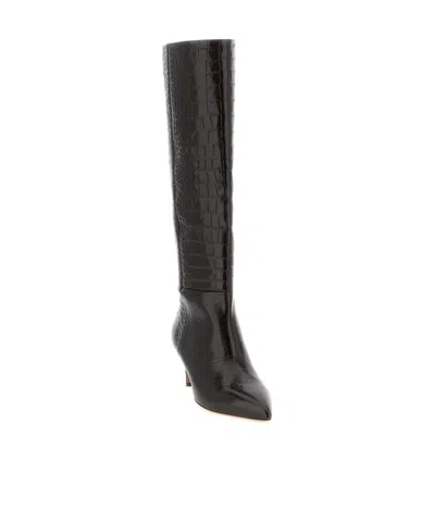 Paris Texas Croc-effect Leather Boots In Brown