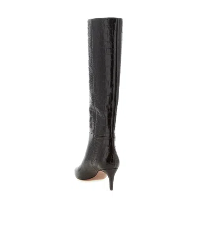 Paris Texas Croc-effect Leather Boots In Brown