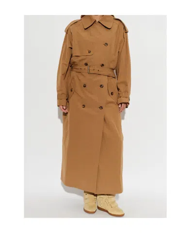 Isabel Marant Double-breasted Trench Coat In Nude
