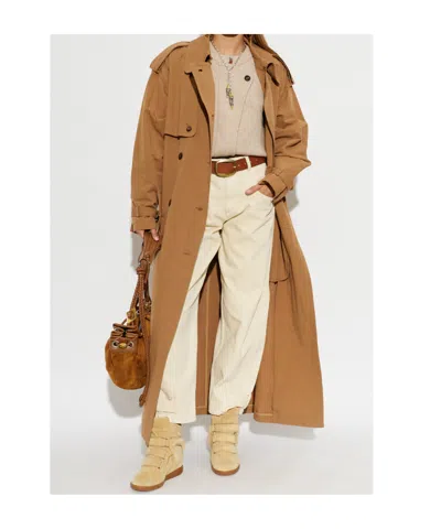 Isabel Marant Double-breasted Trench Coat In Nude
