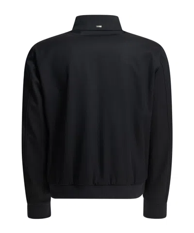 Herno '3 Layers Wool Storm' Bomber Jacket In Blue