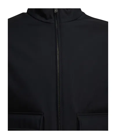 Herno '3 Layers Wool Storm' Bomber Jacket In Blue