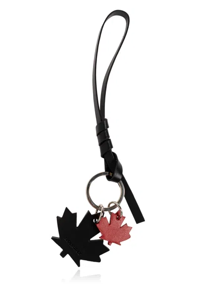 Dsquared2 Maple Leaf Keychain In Black