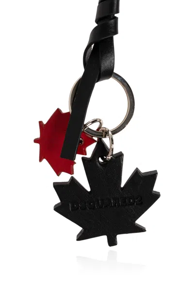 Dsquared2 Maple Leaf Keychain In Black