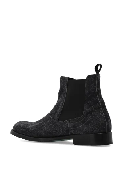 Etro Round-toe Boots In Black