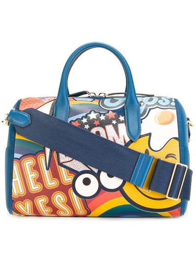 Shop Anya Hindmarch Giant Stickers Tote - Blue