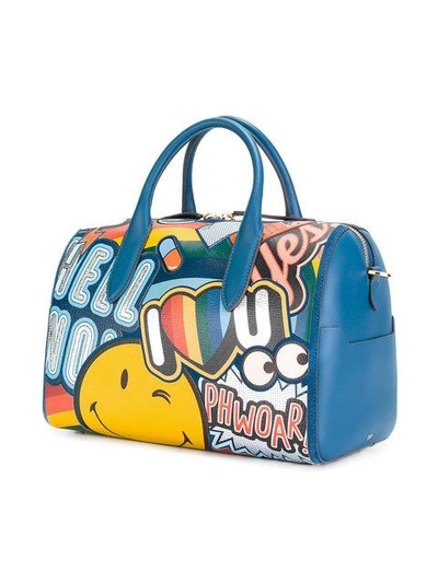Shop Anya Hindmarch Giant Stickers Tote - Blue
