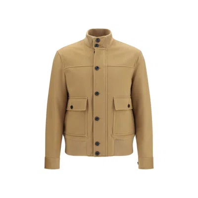 Lardini Beige Wool Oves Aries Full-length Jacket In Neutral