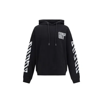 Off-white Motion Arrow Skate Black Cotton Hoodie With Distinctive Graphic Prints