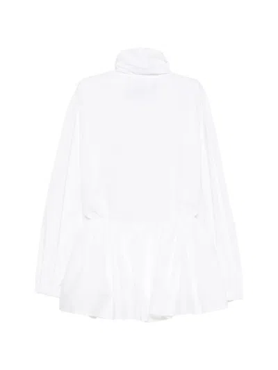 Su Drawstring-waist Flared Jacket In White