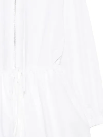 Su Drawstring-waist Flared Jacket In White