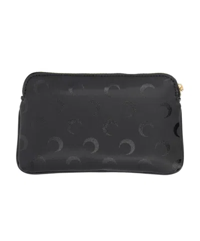 Marine Serre Moon Print Rectangular Pouch In Black