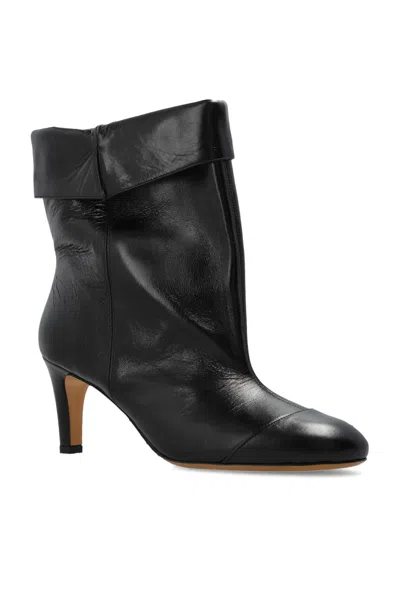 Isabel Marant Eldra Leather Ankle Boots In Black