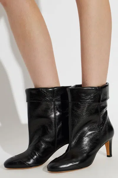 Isabel Marant Eldra Leather Ankle Boots In Black