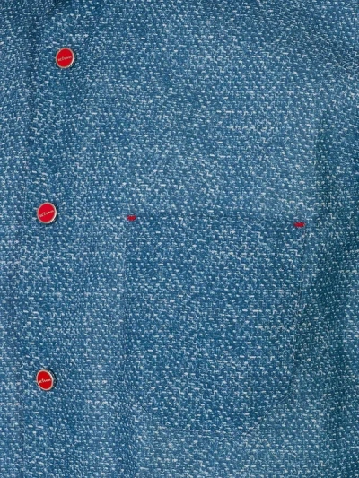 Kiton Patterned-print Button-up Shirt In Blue