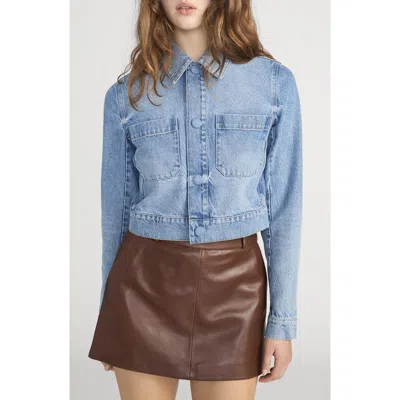 Frame The Small Denim Jacket In Sand