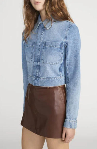 Frame The Small Denim Jacket In Sand