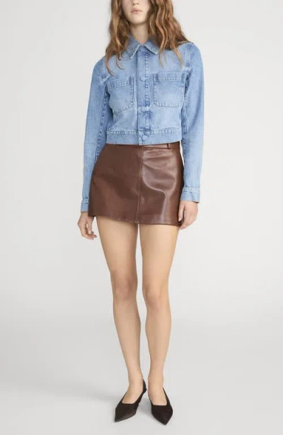 Frame The Small Denim Jacket In Sand