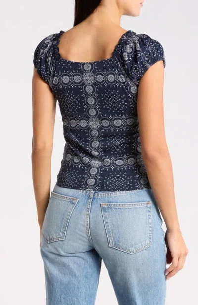 Abound Cap Sleeve Ruched Top