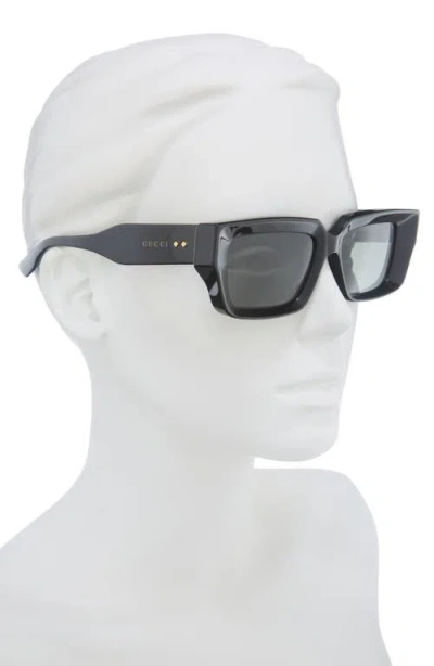 Gucci 54mm Rectangular Sunglasses In Black