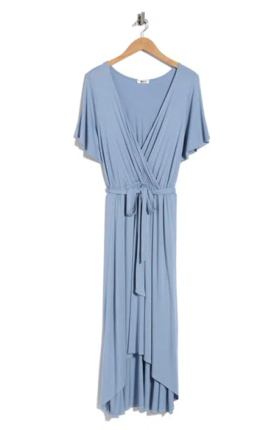 West K Solid High/low Dress In Blue