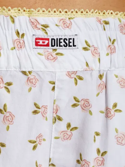 Diesel Pansy-d-core Floral-print Pajama Shorts In White