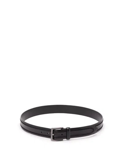 Orciani Monaco Leather Belt In Black