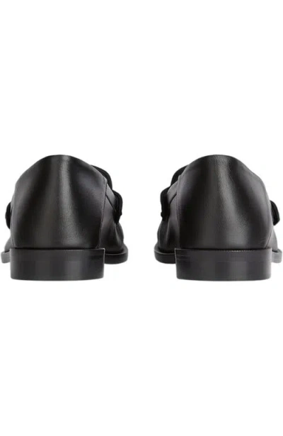 Balmain Sync Smooth-leather Loafers In Black