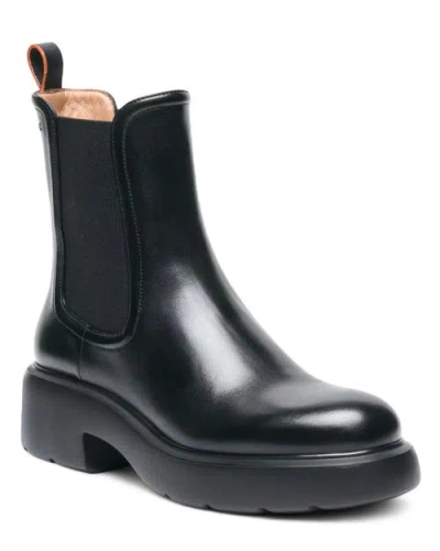 Santoni Leather Easy Ankle Boot In Black