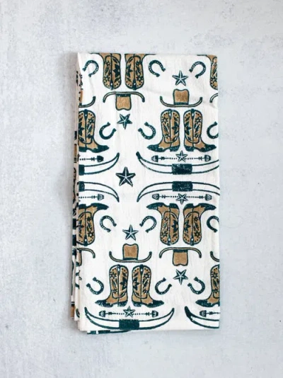 Mended Tea Towel Set In Blue
