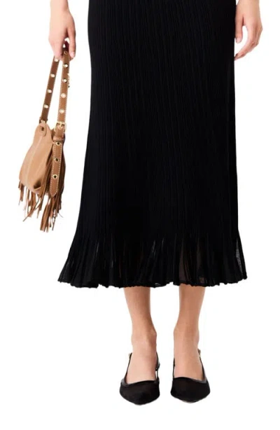 Maje Leather And Mesh Slingbacks In Black