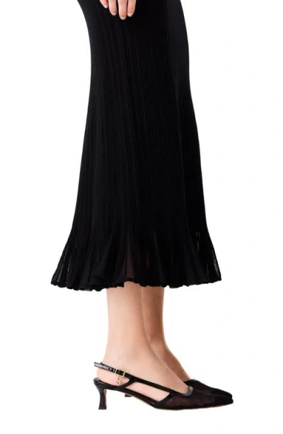 Maje Leather And Mesh Slingbacks In Black