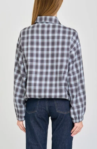 Wayf Adeline Plaid Bomber Jacket In Blue