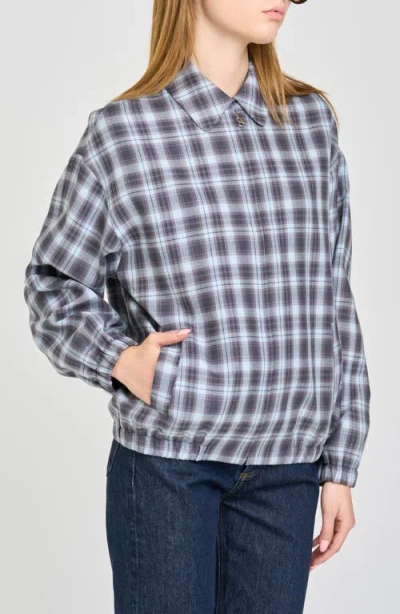 Wayf Adeline Plaid Bomber Jacket In Blue