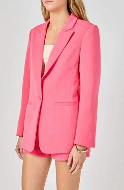 Endless Rose Tailored Single Button Blazer In Pink