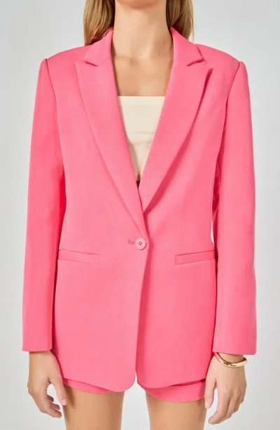 Endless Rose Tailored Single Button Blazer In Pink