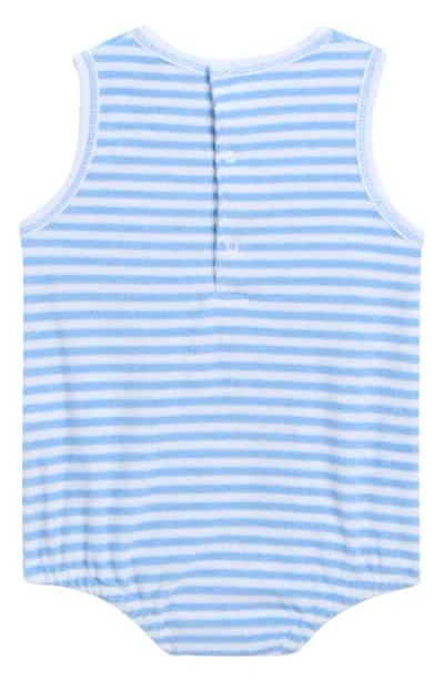 Kissy Kissy Stripe Terry Cloth Bubble Romper In Blue