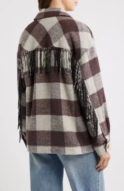Thread & Supply Fringe Plaid Shacket In Multi