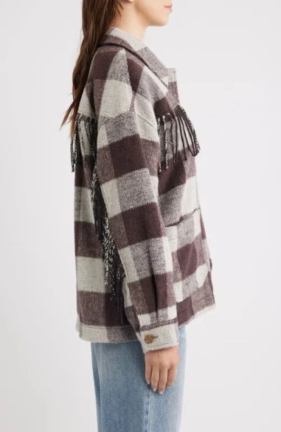 Thread & Supply Fringe Plaid Shacket In Multi