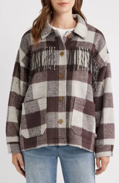 Thread & Supply Fringe Plaid Shacket In Multi